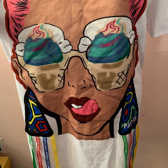 White Icecream Face Tshirt Dress🍦!! - Picture 2 of 3